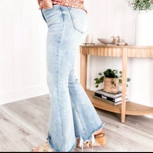 Women's Light Blue Flared Jeans